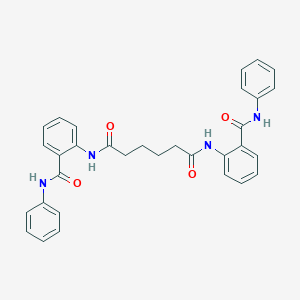 molecular formula C32H30N4O4 B323810 N,N'-bis[2-(anilinocarbonyl)phenyl]hexanediamide 