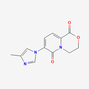molecular formula C12H11N3O3 B3238149 7-(4-Methyl-imidazol-1-yl)-3,4-dihydro-pyrido[2,1-c][1,4]oxazine-1,6-dione CAS No. 1402004-16-3
