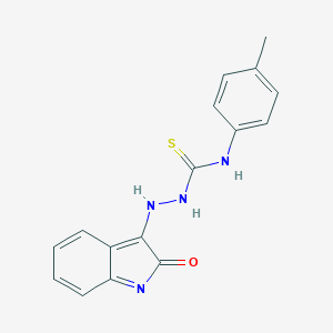molecular formula C16H14N4OS B323822 1-(4-methylphenyl)-3-[(2-oxoindol-3-yl)amino]thiourea 