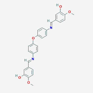 molecular formula C28H24N2O5 B323825 5-{[(4-{4-[(3-Hydroxy-4-methoxybenzylidene)amino]phenoxy}phenyl)imino]methyl}-2-methoxyphenol 