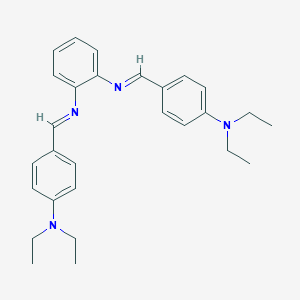 molecular formula C28H34N4 B323826 N~1~,N~2~-bis[4-(diethylamino)benzylidene]-1,2-benzenediamine 