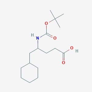 molecular formula C16H29NO4 B3238278 4-{[(叔丁氧基)羰基]氨基}-5-环己基戊酸 CAS No. 1406724-08-0