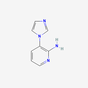 molecular formula C8H8N4 B3238306 3-(1H-Imidazol-1-yl)pyridin-2-amine CAS No. 1407153-46-1
