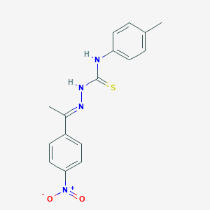 molecular formula C16H16N4O2S B323832 (2E)-N-(4-methylphenyl)-2-[1-(4-nitrophenyl)ethylidene]hydrazinecarbothioamide 