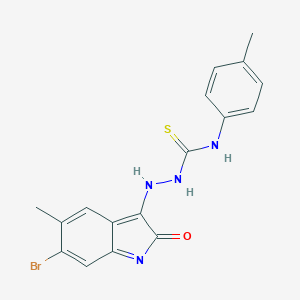 molecular formula C17H15BrN4OS B323834 1-[(6-bromo-5-methyl-2-oxoindol-3-yl)amino]-3-(4-methylphenyl)thiourea 
