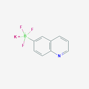 molecular formula C9H6BF3KN B3238360 6-三氟硼酸钾喹啉，95% CAS No. 1411985-98-2