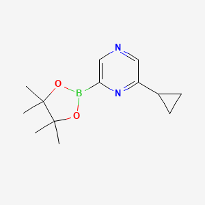 molecular formula C13H19BN2O2 B3238372 2-Cyclopropyl-6-(4,4,5,5-tetramethyl-1,3,2-dioxaborolan-2-yl)pyrazine CAS No. 1412905-41-9