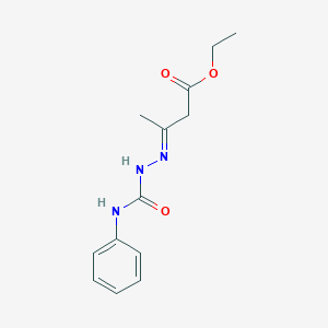 molecular formula C13H17N3O3 B323838 Ethyl 3-[(anilinocarbonyl)hydrazono]butanoate 