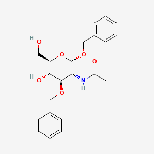 molecular formula C22H27NO6 B3238396 N-[(2S,3R,4R,5S,6R)-5-hydroxy-6-(hydroxymethyl)-2,4-bis(phenylmethoxy)oxan-3-yl]acetamide CAS No. 14146-27-1