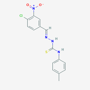 molecular formula C15H13ClN4O2S B323842 4-氯-3-硝基苯甲醛 N-(4-甲基苯基)硫代氨基甲腙 