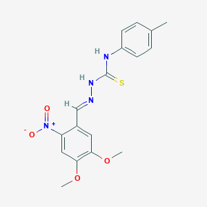 molecular formula C17H18N4O4S B323845 (2E)-2-(4,5-dimethoxy-2-nitrobenzylidene)-N-(4-methylphenyl)hydrazinecarbothioamide 