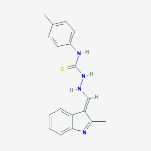 molecular formula C18H18N4S B323846 1-[[(E)-(2-methylindol-3-ylidene)methyl]amino]-3-(4-methylphenyl)thiourea 