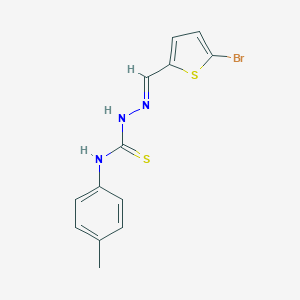 molecular formula C13H12BrN3S2 B323848 5-bromo-2-thiophenecarbaldehyde N-(4-methylphenyl)thiosemicarbazone 
