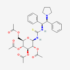 molecular formula C33H41N3O9S B3238533 Thiourea, N-[(1S,2S)-1,2-diphenyl-2-(1-pyrrolidinyl)ethyl]-N'-(2,3,4,6-tetra-O-acetyl-beta-D-glucopyranosyl)- CAS No. 1414889-06-7