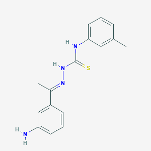 molecular formula C16H18N4S B323854 (2E)-2-[1-(3-aminophenyl)ethylidene]-N-(3-methylphenyl)hydrazinecarbothioamide 