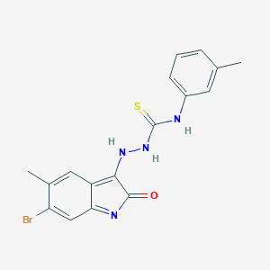molecular formula C17H15BrN4OS B323855 1-[(6-bromo-5-methyl-2-oxoindol-3-yl)amino]-3-(3-methylphenyl)thiourea 