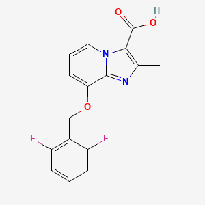 molecular formula C16H12F2N2O3 B3238561 8-((2,6-Difluorobenzyl)oxy)-2-methylimidazo[1,2-a]pyridine-3-carboxylic acid CAS No. 1415501-19-7
