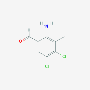 molecular formula C8H7Cl2NO B3238575 2-Amino-4,5-dichloro-3-methylbenzaldehyde CAS No. 1415596-09-6