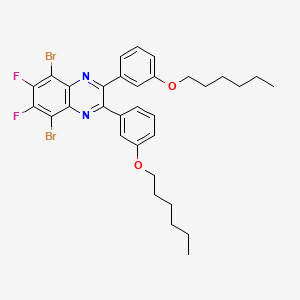 molecular formula C32H34Br2F2N2O2 B3238608 5,8-Dibromo-6,7-difluoro-2,3-bis(3-hexyloxyphenyl)quinoxaline CAS No. 1416047-42-1