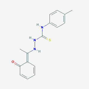 1-(4-methylphenyl)-3-[[(1E)-1-(6-oxocyclohexa-2,4-dien-1-ylidene)ethyl]amino]thiourea