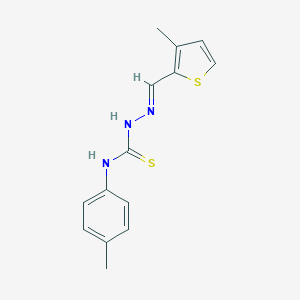 molecular formula C14H15N3S2 B323869 3-methyl-2-thiophenecarbaldehyde N-(4-methylphenyl)thiosemicarbazone 