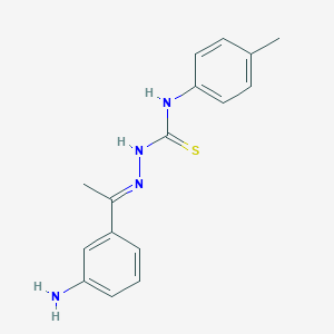 molecular formula C16H18N4S B323877 1-[(E)-1-(3-aminophenyl)ethylideneamino]-3-(4-methylphenyl)thiourea 