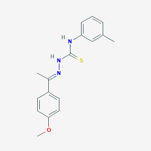 molecular formula C17H19N3OS B323879 (2E)-2-[1-(4-methoxyphenyl)ethylidene]-N-(3-methylphenyl)hydrazinecarbothioamide 