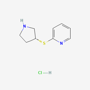 molecular formula C9H13ClN2S B3238799 (R)-2-(Pyrrolidin-3-ylthio)pyridine hydrochloride CAS No. 1417789-10-6