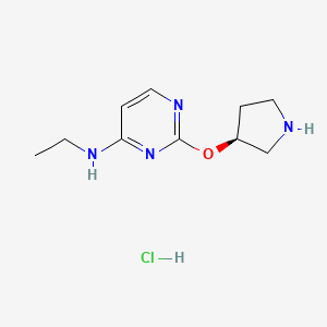 molecular formula C10H17ClN4O B3238806 (S)-N-Ethyl-2-(pyrrolidin-3-yloxy)pyrimidin-4-amine hydrochloride CAS No. 1417789-16-2