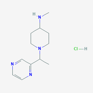 molecular formula C12H21ClN4 B3238856 N-Methyl-1-(1-(pyrazin-2-yl)ethyl)piperidin-4-amine hydrochloride CAS No. 1417793-18-0