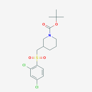 molecular formula C17H23Cl2NO4S B3238860 tert-Butyl 3-(((2,4-dichlorophenyl)sulfonyl)methyl)piperidine-1-carboxylate CAS No. 1417793-23-7