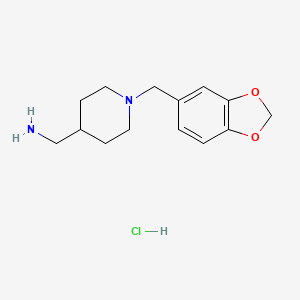 molecular formula C14H21ClN2O2 B3238919 (1-(Benzo[d][1,3]dioxol-5-ylmethyl)piperidin-4-yl)methanamine hydrochloride CAS No. 1417793-72-6