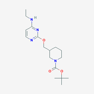 molecular formula C17H28N4O3 B3238933 tert-Butyl 3-(((4-(ethylamino)pyrimidin-2-yl)oxy)methyl)piperidine-1-carboxylate CAS No. 1417793-85-1