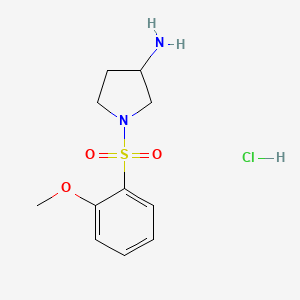 molecular formula C11H17ClN2O3S B3238953 1-((2-Methoxyphenyl)sulfonyl)pyrrolidin-3-amine hydrochloride CAS No. 1417794-04-7