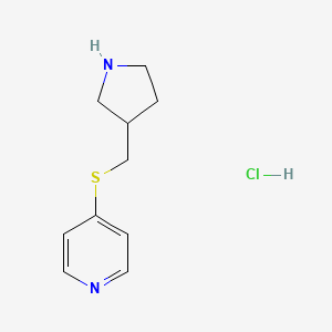 molecular formula C10H15ClN2S B3238956 4-((Pyrrolidin-3-ylmethyl)thio)pyridine hydrochloride CAS No. 1417794-05-8