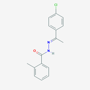 molecular formula C16H15ClN2O B323899 N'-[1-(4-chlorophenyl)ethylidene]-2-methylbenzohydrazide 