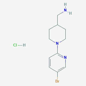 molecular formula C11H17BrClN3 B3239009 (1-(5-Bromopyridin-2-yl)piperidin-4-yl)methanamine hydrochloride CAS No. 1417794-58-1