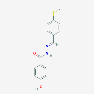 molecular formula C15H14N2O2S B323904 4-hydroxy-N'-[4-(methylthio)benzylidene]benzohydrazide 