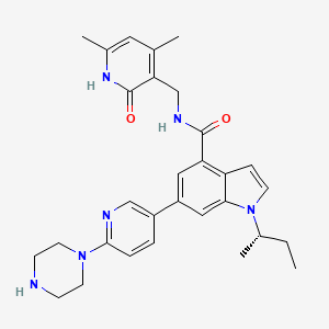 (S)-1-(sec-Butyl)-N-((4,6-dimethyl-2-oxo-1,2-dihydropyridin-3-yl)methyl)-6-(6-(piperazin-1-yl)pyridin-3-yl)-1H-indole-4-carboxamide