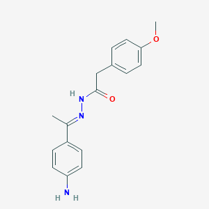 molecular formula C17H19N3O2 B323907 N'-[(1E)-1-(4-aminophenyl)ethylidene]-2-(4-methoxyphenyl)acetohydrazide 