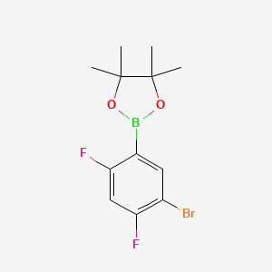 molecular formula C12H14BBrF2O2 B3239077 2,4-Difluoro-5-bromophenylboronic acid piancol ester CAS No. 1419602-18-8