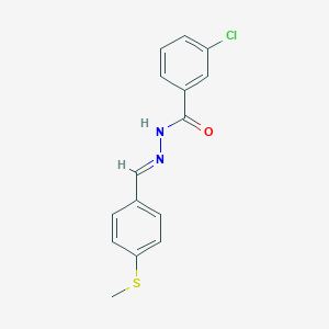 molecular formula C15H13ClN2OS B323908 3-chloro-N'-[4-(methylsulfanyl)benzylidene]benzohydrazide 