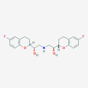 molecular formula C22H25F2NO4 B032391 (S)-1-[(S)-6-氟-3,4-二氢-2H-1-苯并吡喃-2-基]-2-[(R)-2-[(S)-6-氟-3,4-二氢-2H-1-苯并吡喃-2-基]-2-羟乙基氨基]乙醇 CAS No. 119365-25-2