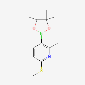 2-Methyl-6-(methylthio)-3-(4,4,5,5-tetramethyl-1,3,2-dioxaborolan-2-yl)pyridine