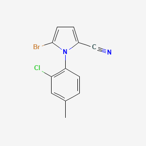 molecular formula C12H8BrClN2 B3239139 5-Bromo-1-(2-chloro-4-methylphenyl)-1H-pyrrole-2-carbonitrile CAS No. 142045-00-9