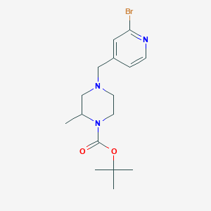 molecular formula C16H24BrN3O2 B3239179 tert-Butyl 4-((2-bromopyridin-4-yl)methyl)-2-methylpiperazine-1-carboxylate CAS No. 1420804-34-7