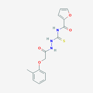 molecular formula C15H15N3O4S B323920 N-({2-[(2-methylphenoxy)acetyl]hydrazino}carbothioyl)-2-furamide 