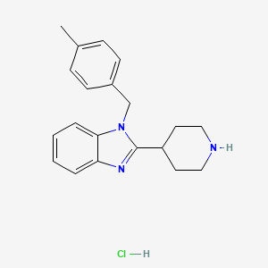 molecular formula C20H24ClN3 B3239214 1-(4-Methylbenzyl)-2-(piperidin-4-yl)-1H-benzo[d]imidazole hydrochloride CAS No. 1420816-75-6