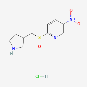 5-Nitro-2-((pyrrolidin-3-ylmethyl)sulfinyl)pyridine hydrochloride