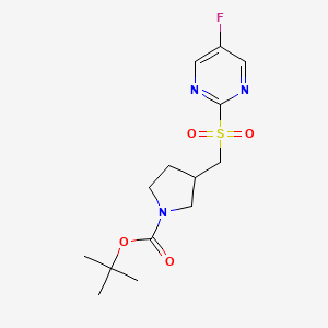 tert-Butyl 3-(((5-fluoropyrimidin-2-yl)sulfonyl)methyl)pyrrolidine-1-carboxylate